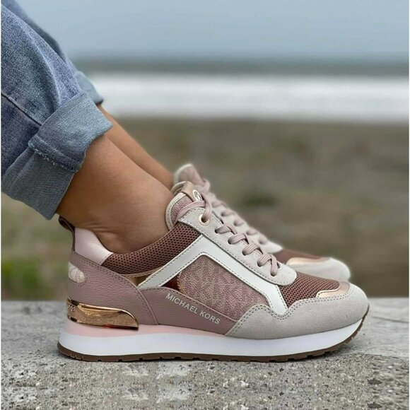 Michael Kors Shoes - ✨Michael Kors Wilma Suede Trainer Size 9 Women's Shoes Sneakers Pink 49TOWIFS1S